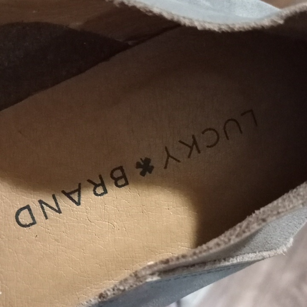 Women's Gray Lucky Brand Suede Loafers - Picture 3 of 4